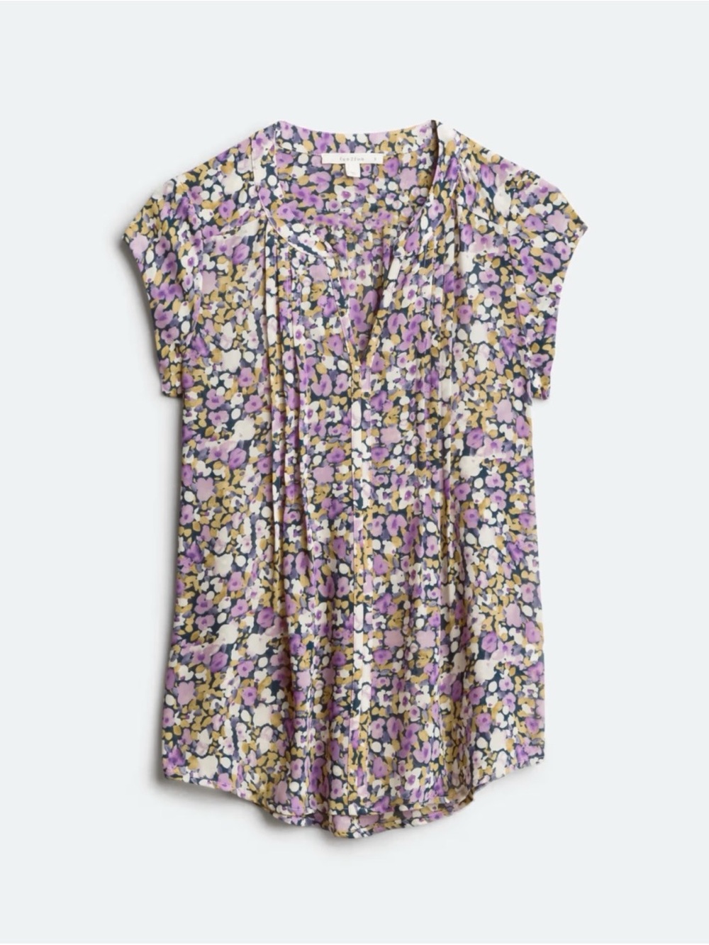 Monday Fun Alvena Split Neck Blouse Women’s Floral Short Sleeve Top Size Large - Picture 5 of 5